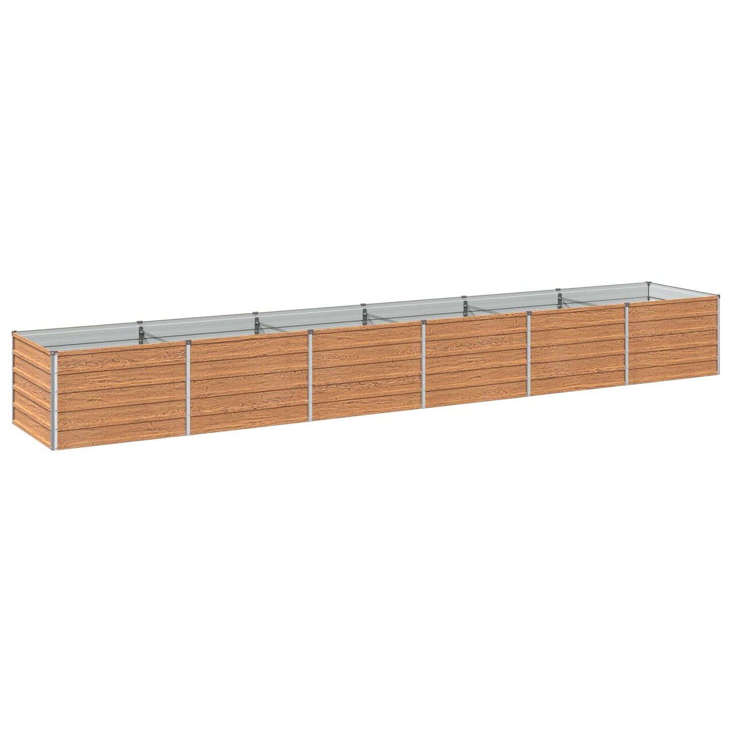 Raised Garden Bed Wood Brown 480 x 80 x 55 cm cold-rolled steel
