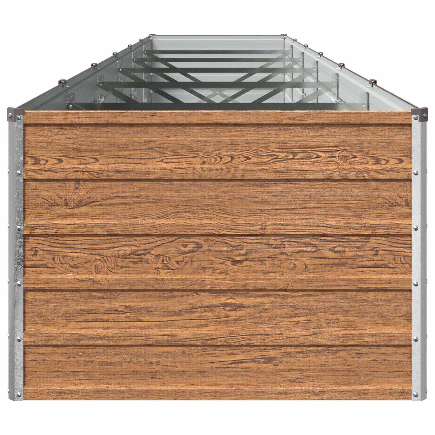 Raised Garden Bed Wood Brown 480 x 80 x 55 cm cold-rolled steel