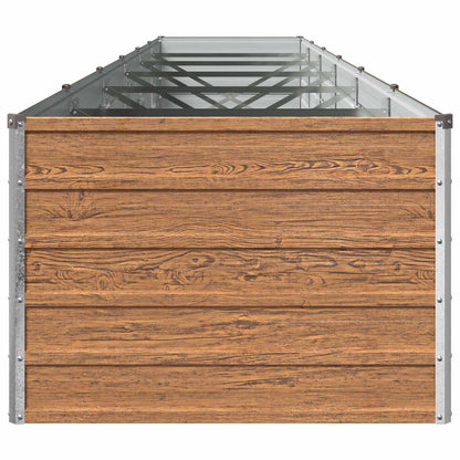 Raised Garden Bed Wood Brown 480 x 80 x 55 cm cold-rolled steel