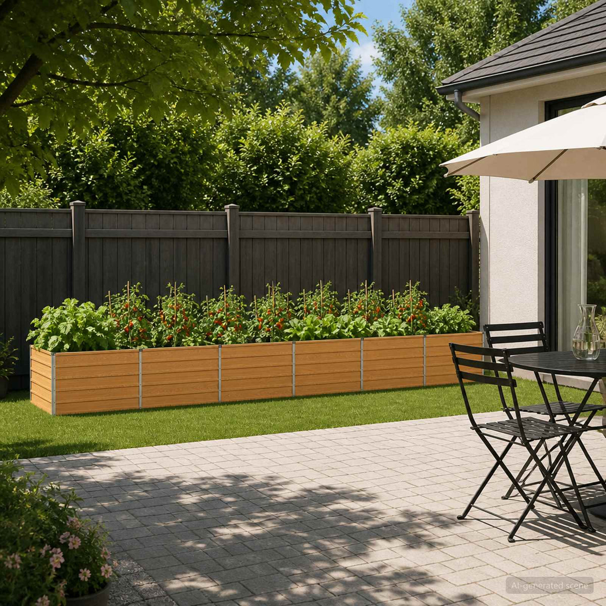 Raised Garden Bed Natural 480 x 80 x 55 cm cold-rolled steel