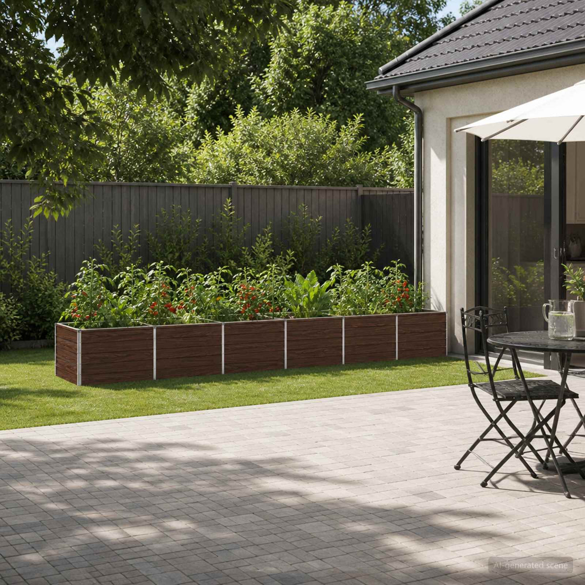 Raised Garden Bed Black 480 x 80 x 55 cm cold-rolled steel