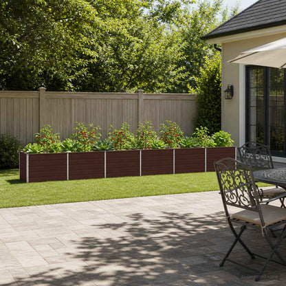 Raised Garden Bed Brown 480 x 80 x 55 cm cold-rolled steel