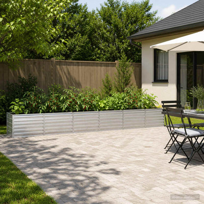 Raised Garden Bed Silver 480 x 80 x 55 cm galvanized