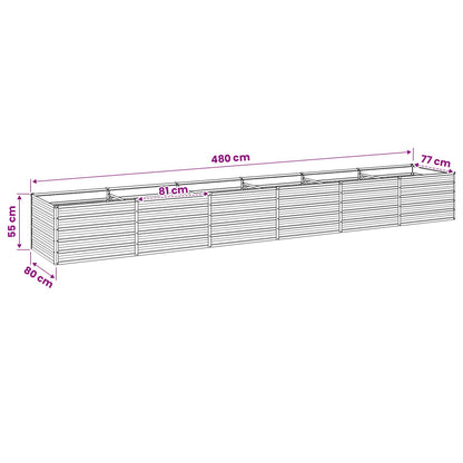 Raised Garden Bed Rusty 480 x 80 x 55 cm corton