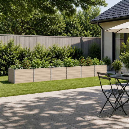 Raised Garden Bed Ivory 480 x 80 x 55 cm cold-rolled steel