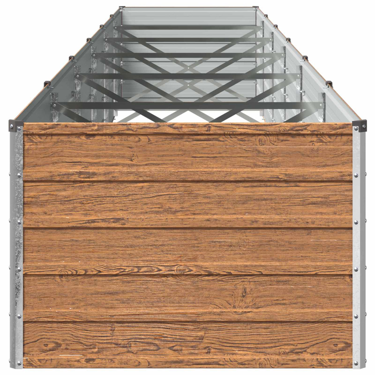 Raised Garden Bed Wood Brown 600 x 80 x 55 cm cold-rolled steel