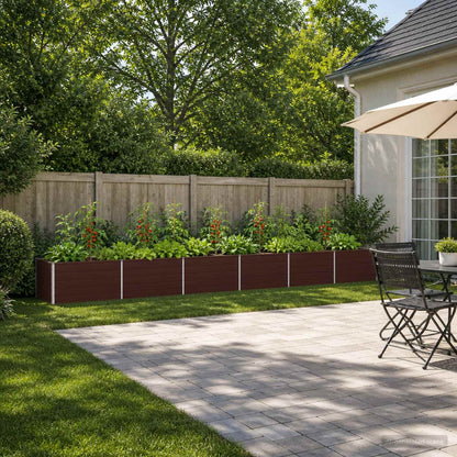 Raised Garden Bed Brown 600 x 80 x 55 cm cold-rolled steel