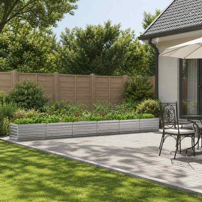 Raised Garden Bed Silver 600 x 80 x 55 cm galvanized