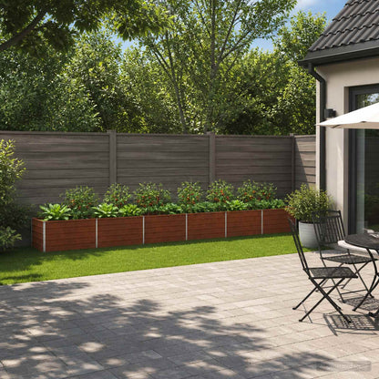 Raised Garden Bed Rusty 600 x 80 x 55 cm corton