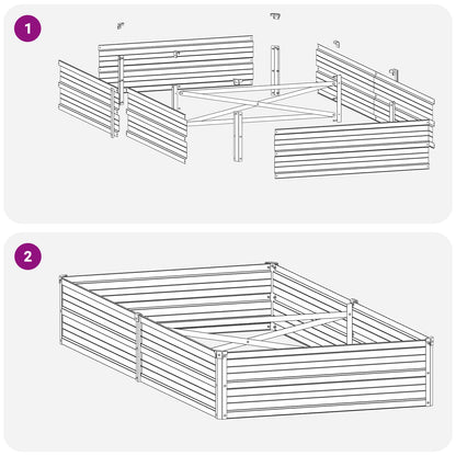 Raised Garden Bed Black 160 x 80 x 24 cm cold-rolled steel