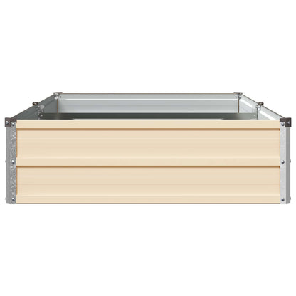 Raised Garden Bed Ivory 160 x 80 x 24 cm cold-rolled steel