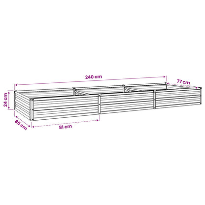 Raised Garden Bed Grey 240 x 80 x 24 cm cold-rolled steel