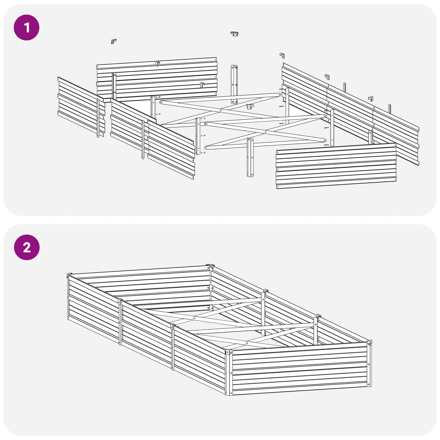 Raised Garden Bed Brown 240 x 80 x 24 cm cold-rolled steel