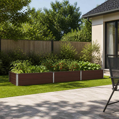 Raised Garden Bed Brown 240 x 80 x 24 cm cold-rolled steel