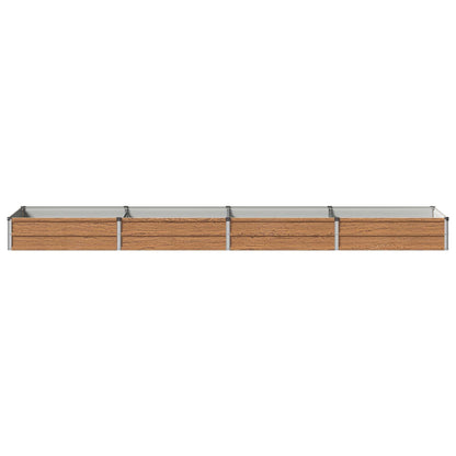 Raised Garden Bed Wood Brown 320 x 80 x 24 cm cold-rolled steel