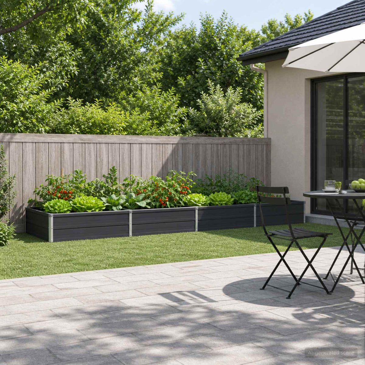 Raised Garden Bed Anthracite 320 x 80 x 24 cm Galvanised Steel