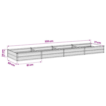 Raised Garden Bed Anthracite 320 x 80 x 24 cm cold-rolled steel
