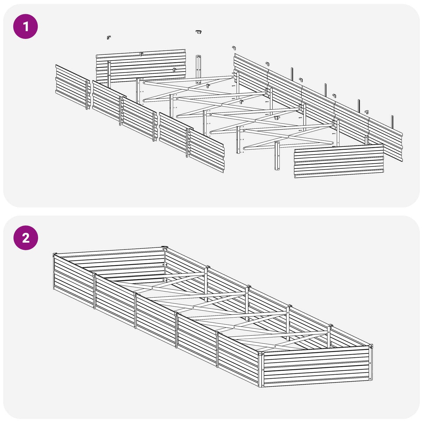 Raised Garden Bed Wood Brown 400 x 80 x 24 cm cold-rolled steel