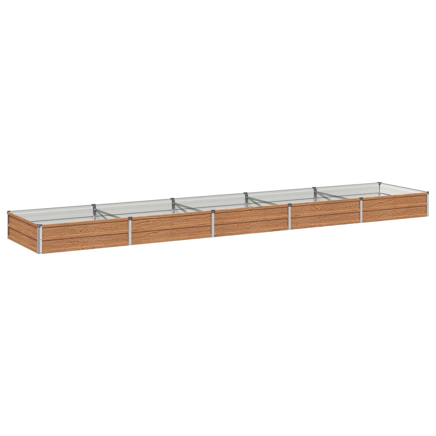 Raised Garden Bed Wood Brown 400 x 80 x 24 cm cold-rolled steel