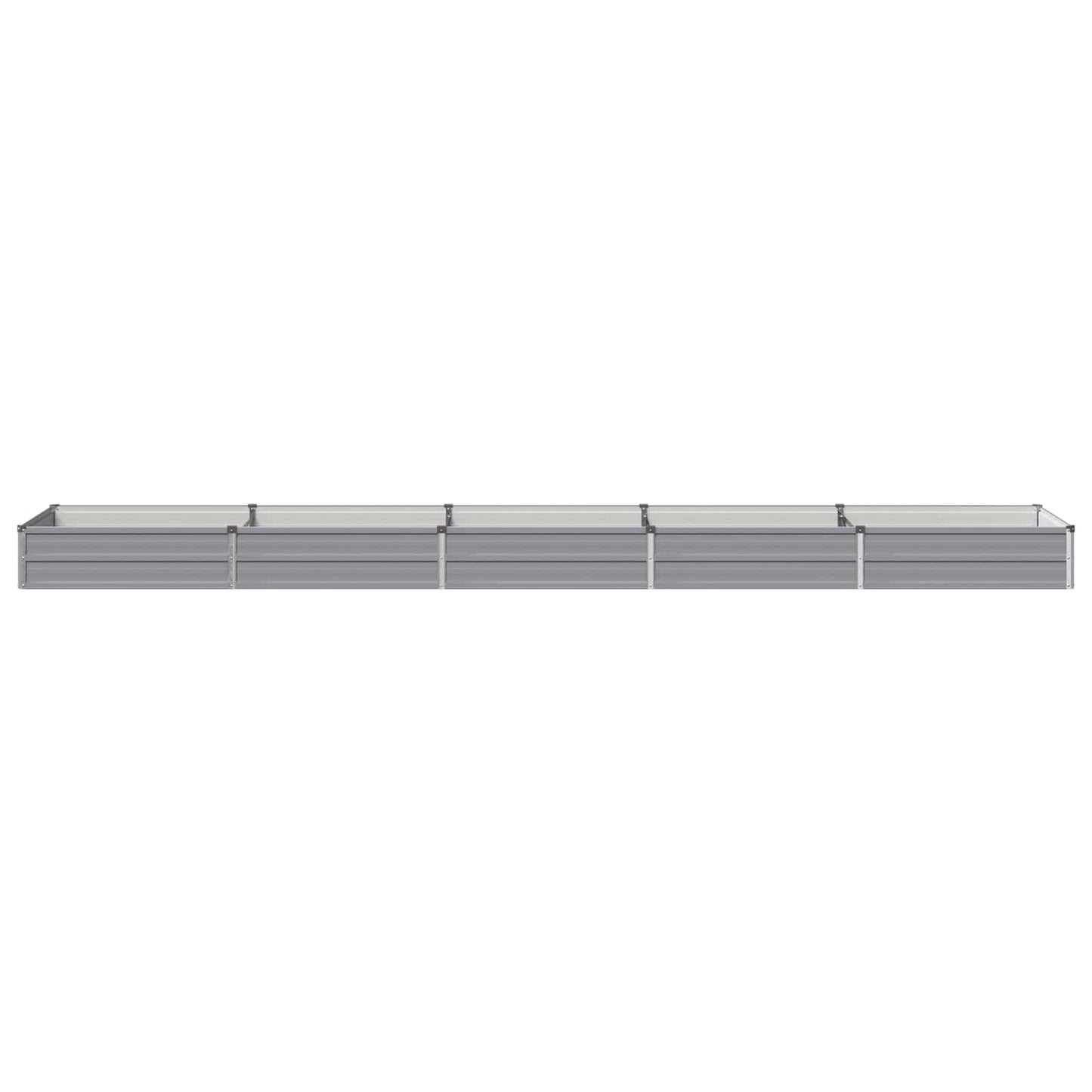 Raised Garden Bed Grey 400 x 80 x 24 cm cold-rolled steel