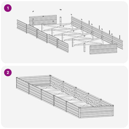 Raised Garden Bed Brown 400 x 80 x 24 cm cold-rolled steel