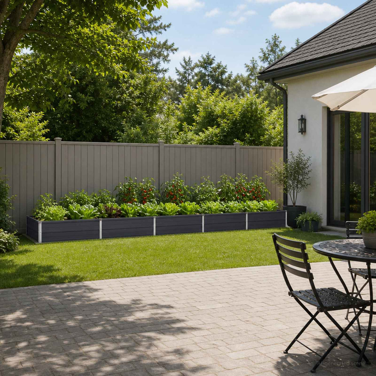 Raised Garden Bed Anthracite 400 x 80 x 24 cm cold-rolled steel