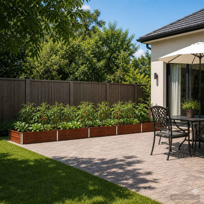 Raised Garden Bed Rusty 400 x 80 x 24 cm corton