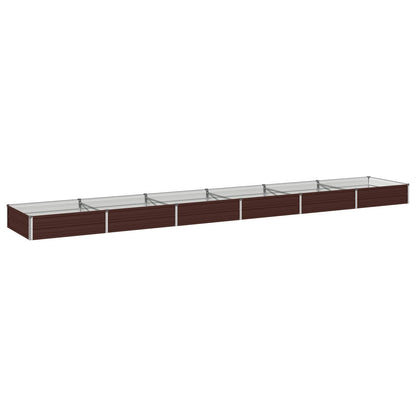 Raised Garden Bed Brown 480 x 80 x 24 cm cold-rolled steel