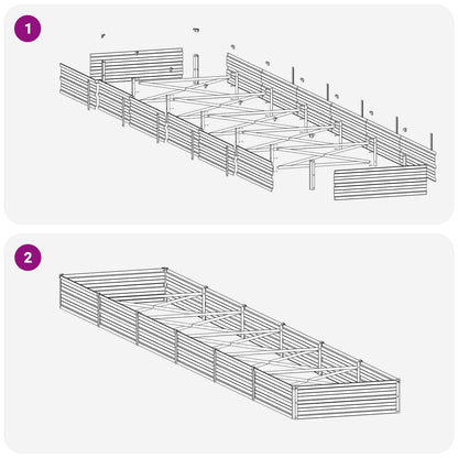Raised Garden Bed Anthracite 480 x 80 x 24 cm cold-rolled steel