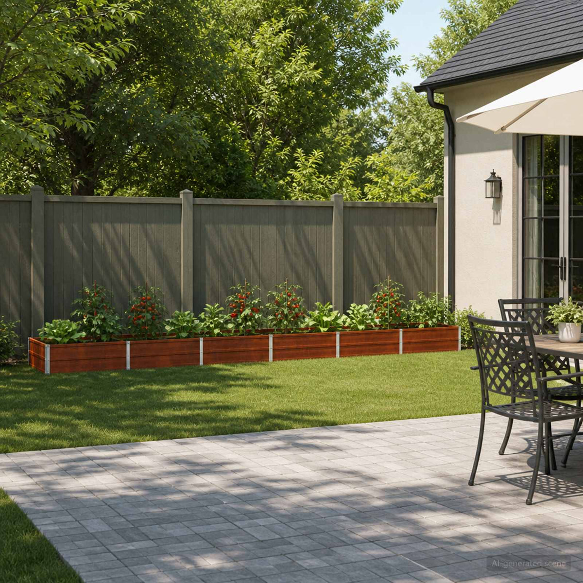 Raised Garden Bed Rusty 480 x 80 x 24 cm corton