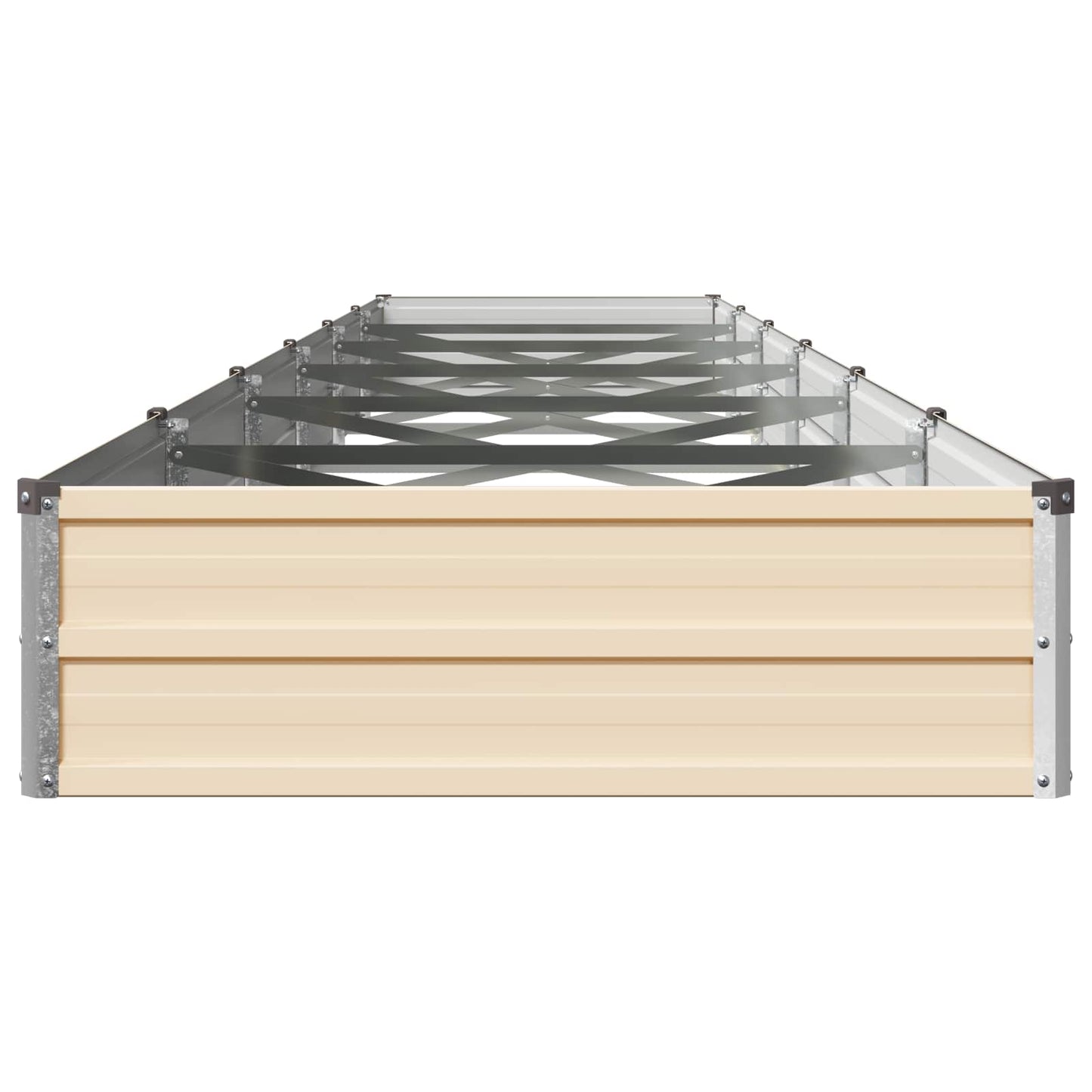 Raised Garden Bed Ivory 480 x 80 x 24 cm cold-rolled steel