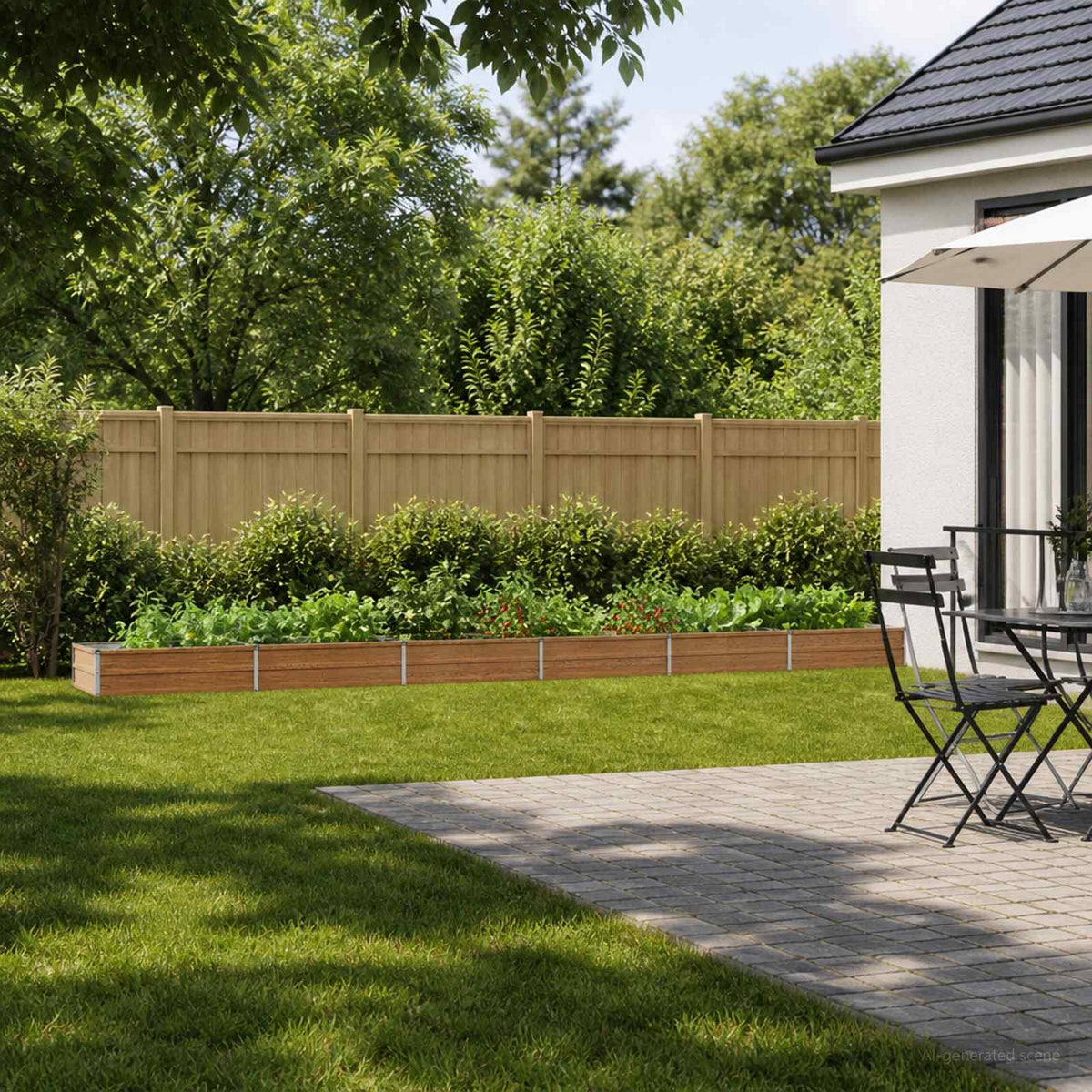 Raised Garden Bed Wood Brown 600 x 80 x 24 cm cold-rolled steel