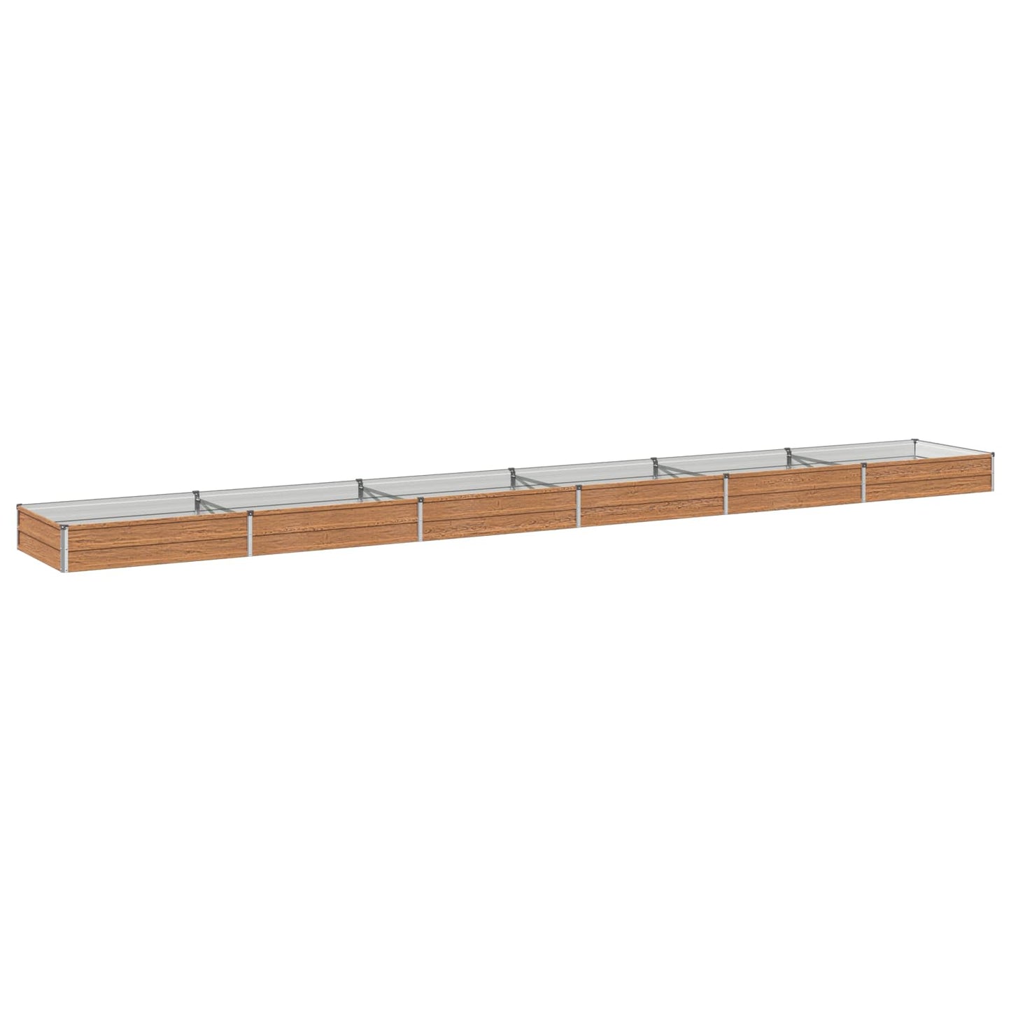 Raised Garden Bed Wood Brown 600 x 80 x 24 cm cold-rolled steel