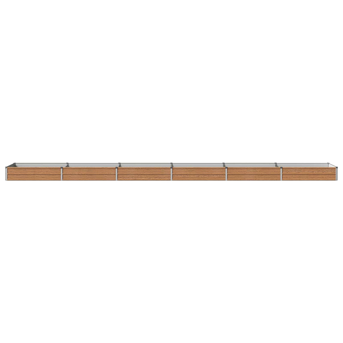 Raised Garden Bed Wood Brown 600 x 80 x 24 cm cold-rolled steel