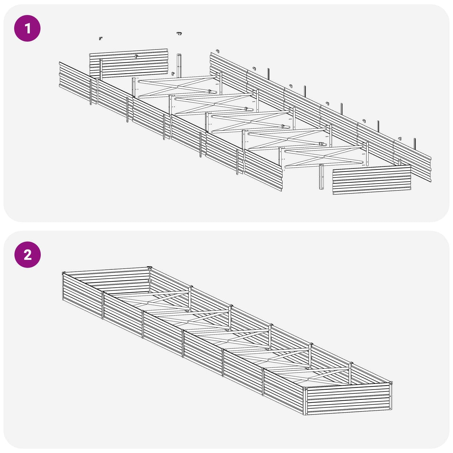 Raised Garden Bed Natural 600 x 80 x 24 cm cold-rolled steel
