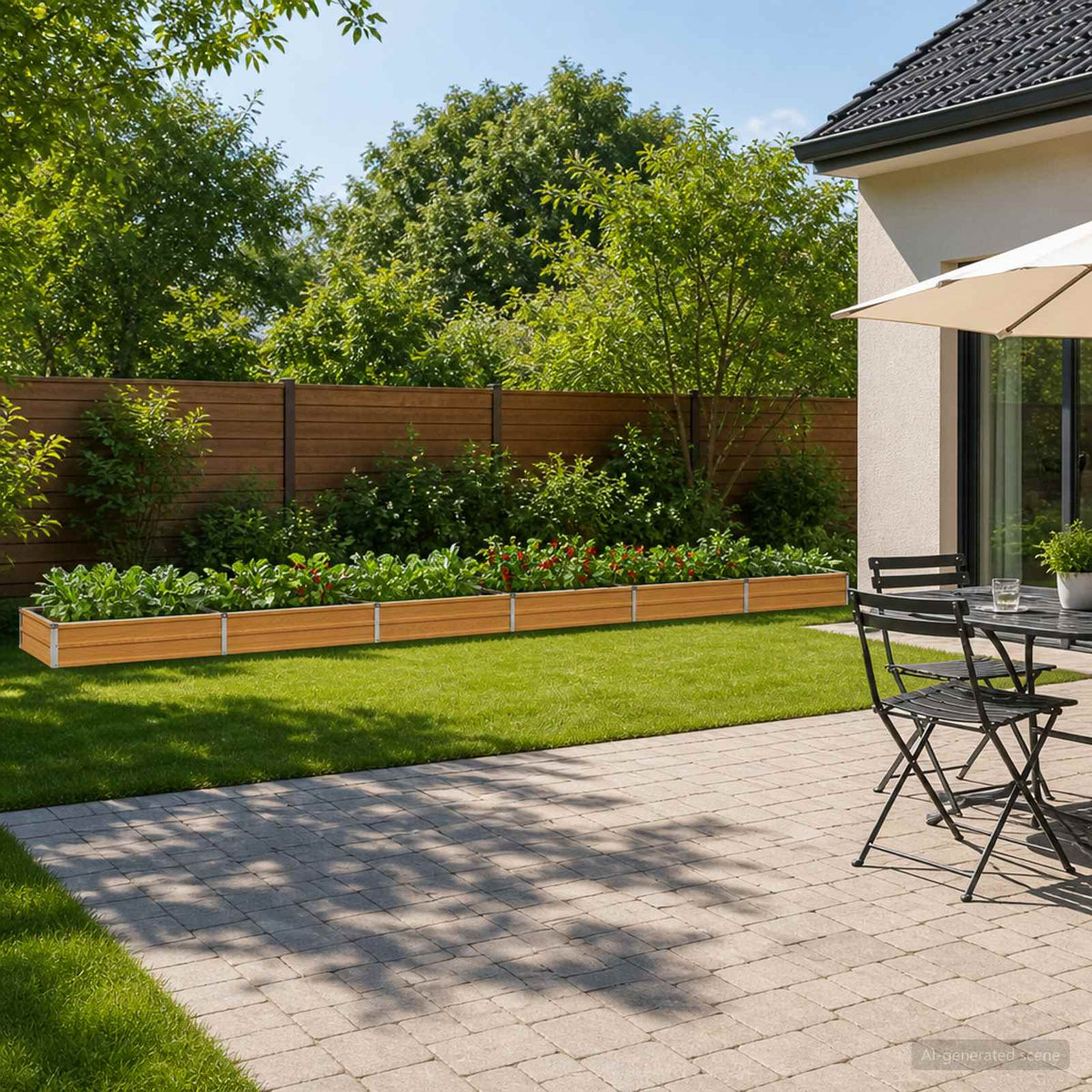 Raised Garden Bed Natural 600 x 80 x 24 cm cold-rolled steel