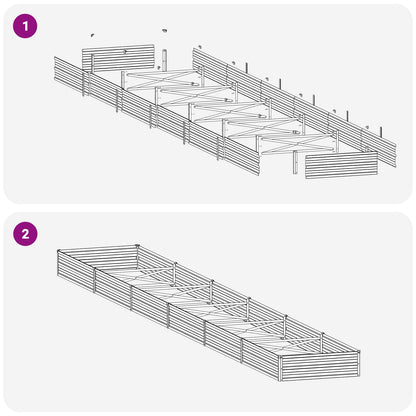 Raised Garden Bed Silver 600 x 80 x 24 cm galvanized