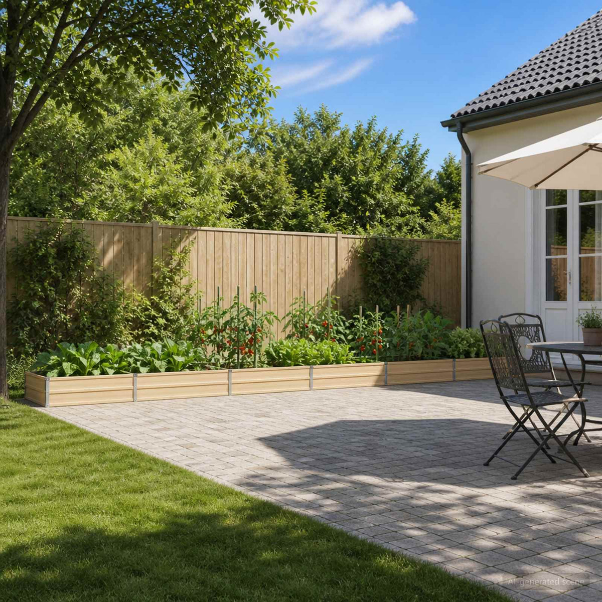 Raised Garden Bed Ivory 600 x 80 x 24 cm cold-rolled steel