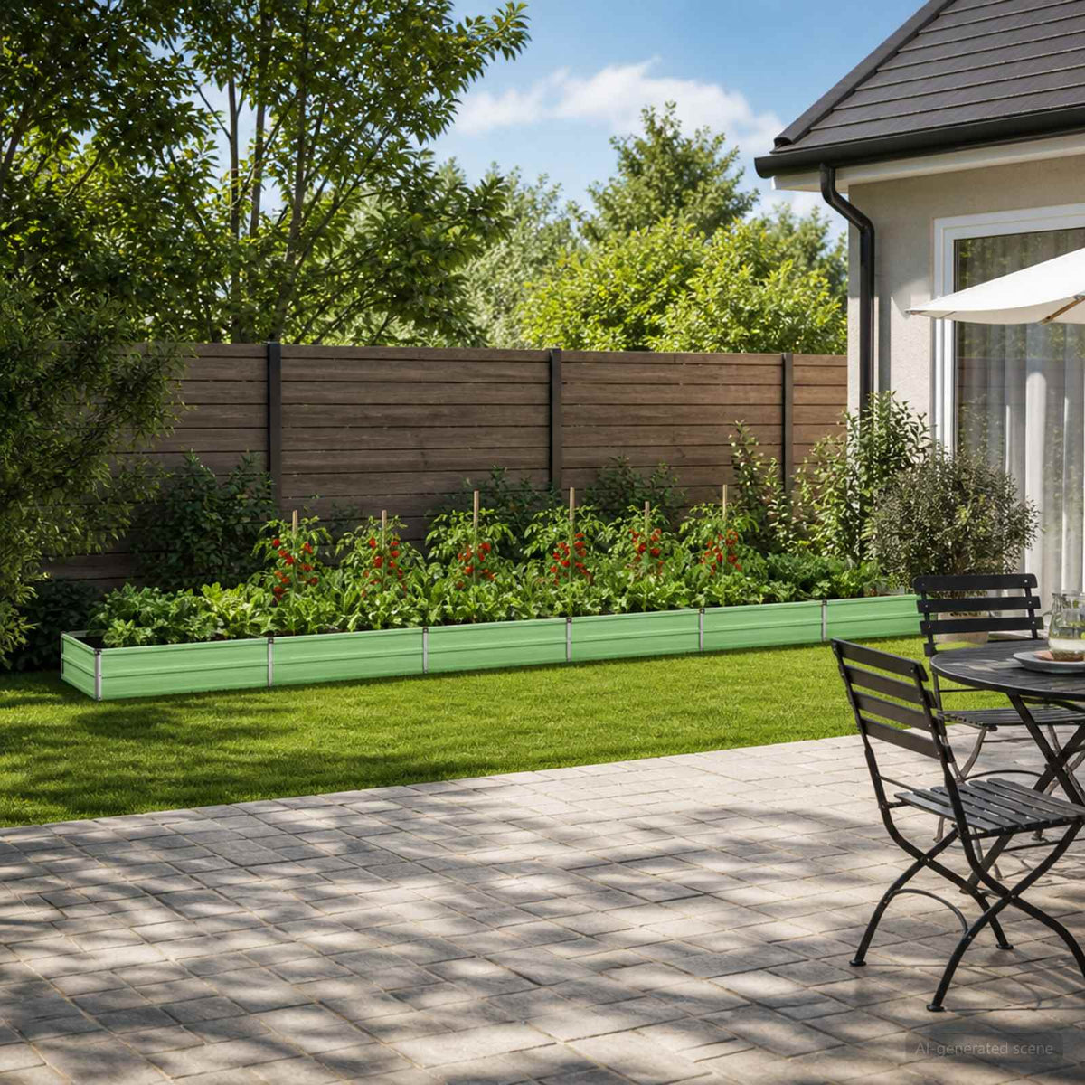 Raised Garden Bed Pastel Green 600 x 80 x 24 cm