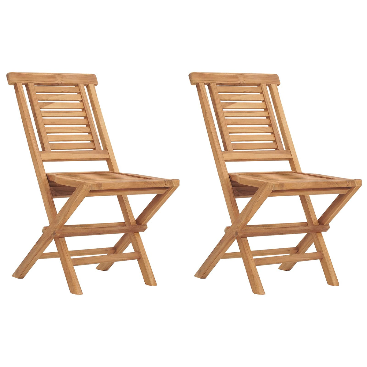 5 Piece Folding Garden Bistro Set Natural Solid Teak Wood