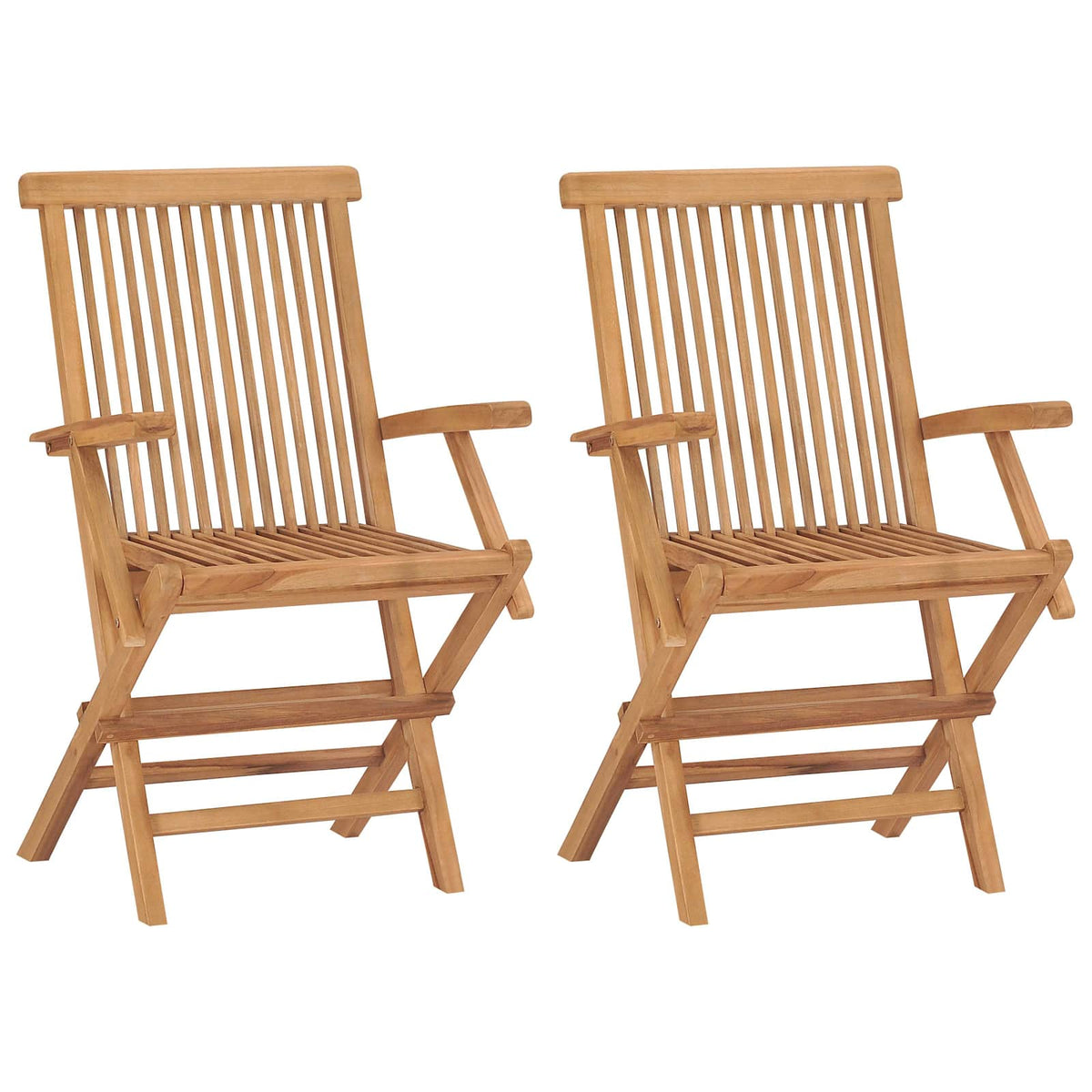 3 Piece Folding Garden Bistro Set Natural Solid Teak Wood