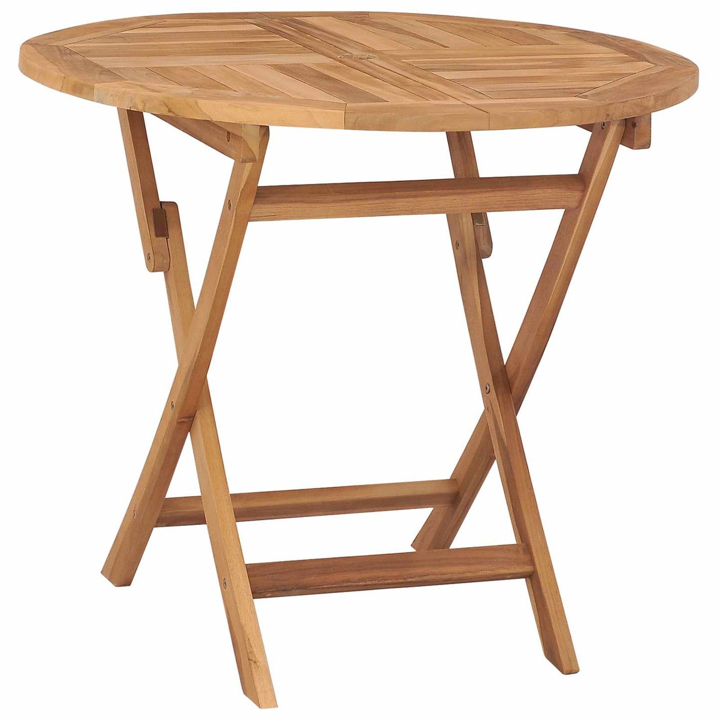 3 Piece Folding Garden Bistro Set Natural Solid Teak Wood