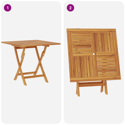 5 Piece Folding Garden Bistro Set Natural Solid Teak Wood