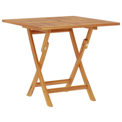 3 Piece Folding Garden Bistro Set 3 pcs Natural Solid Teak Wood