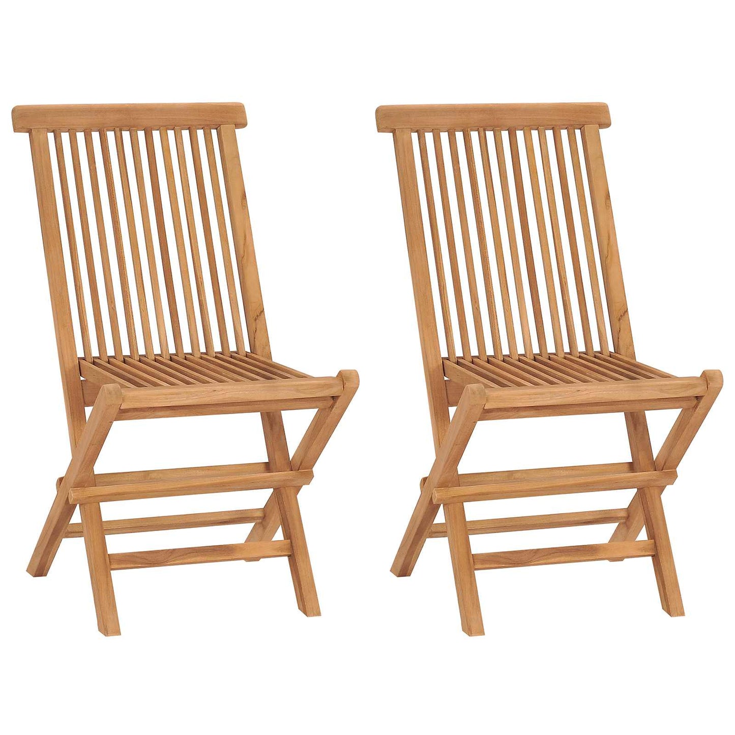 5 Piece Folding Garden Bistro Set Natural Solid Teak Wood