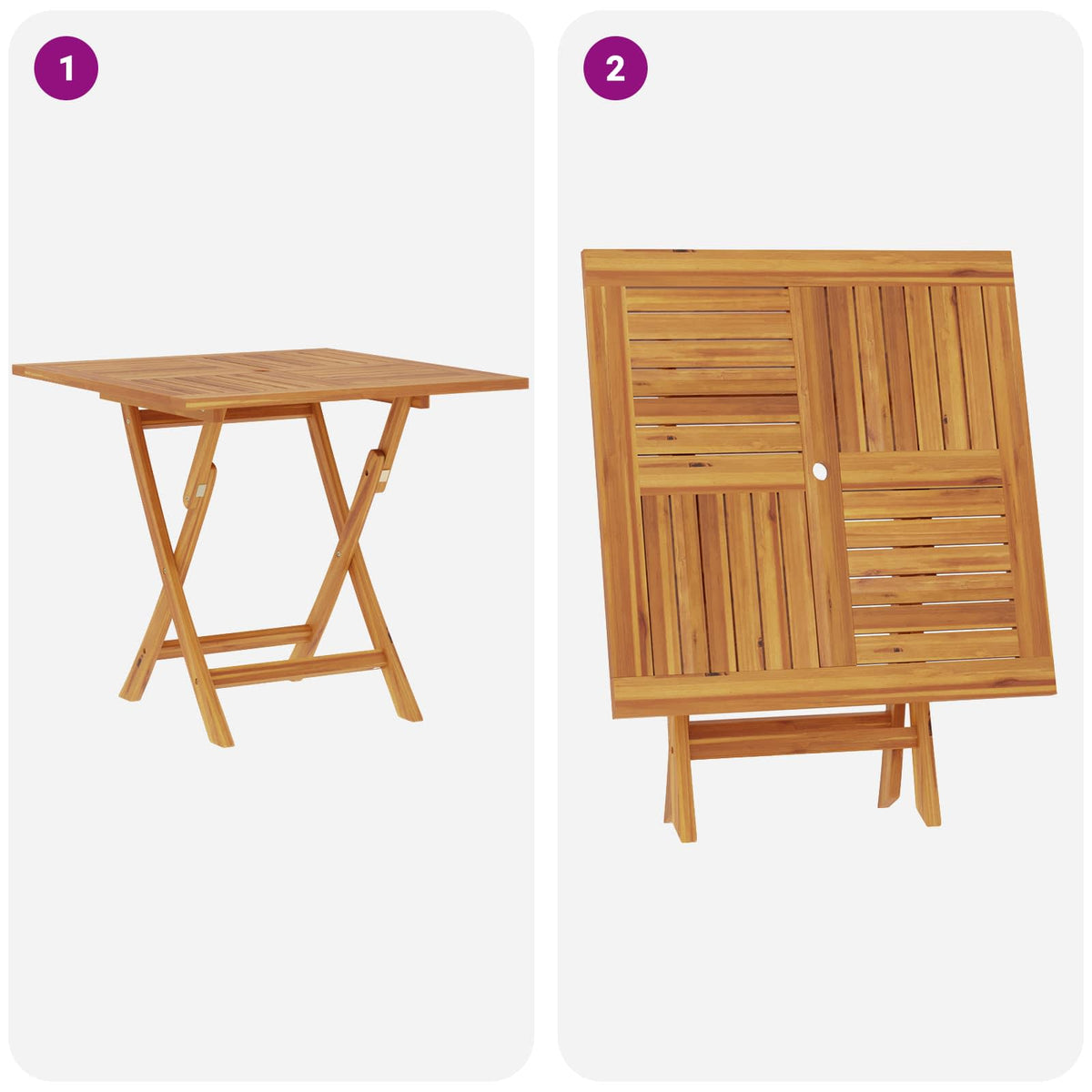 5 Piece Folding Garden Bistro Set Natural Solid Teak Wood
