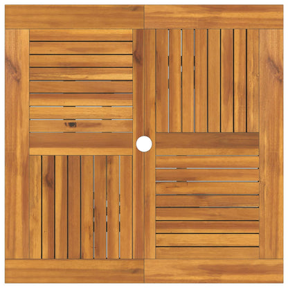 5 Piece Folding Garden Bistro Set Natural Solid Teak Wood