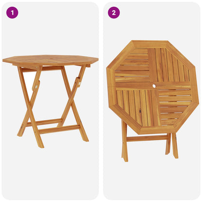 3 Piece Folding Garden Bistro Set Natural Solid Teak Wood