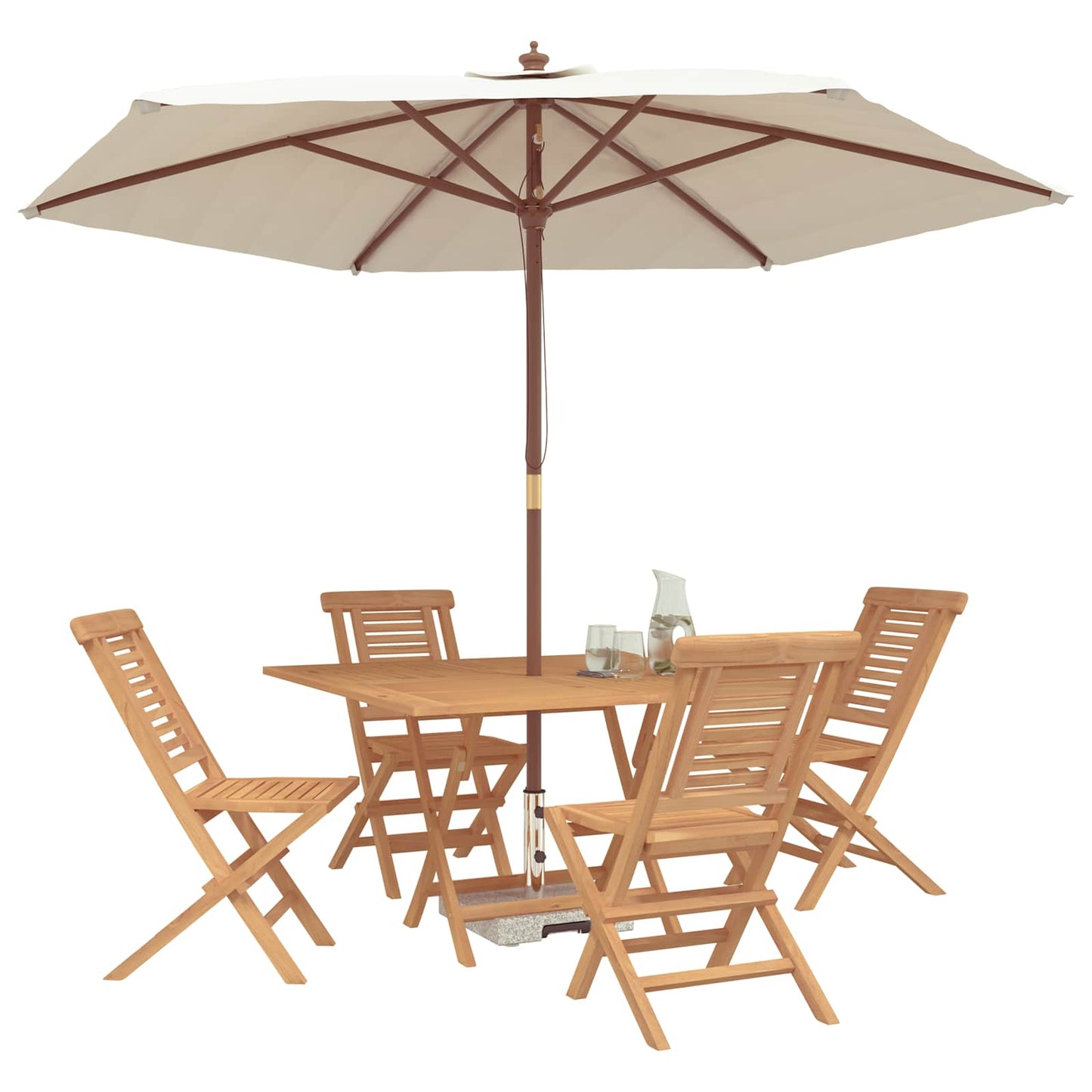 Garden Set 5 pcs Brown Solid Teak Wood