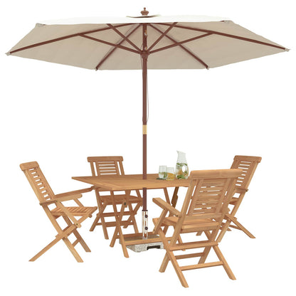 Garden Set 5 pcs Brown Solid Teak Wood